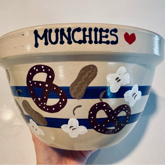 Vintage Robinson-Ransbottom Pottery 9" MUNCHIES Multi Mixing Bowl Ceramic Crock - Picture 2 of 4